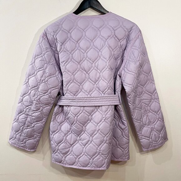Last Chance! New Sandro Rayja Belted Quilted Jacket Lavender 36, S $520 - Picture 4 of 8